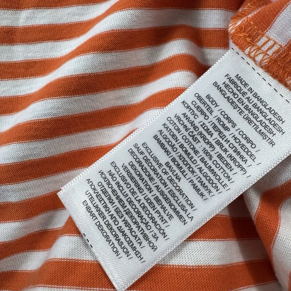 Polo Ralph Lauren Orange Striped Blue Pony Cottton Polo Shirt Size 4XLB NWT
